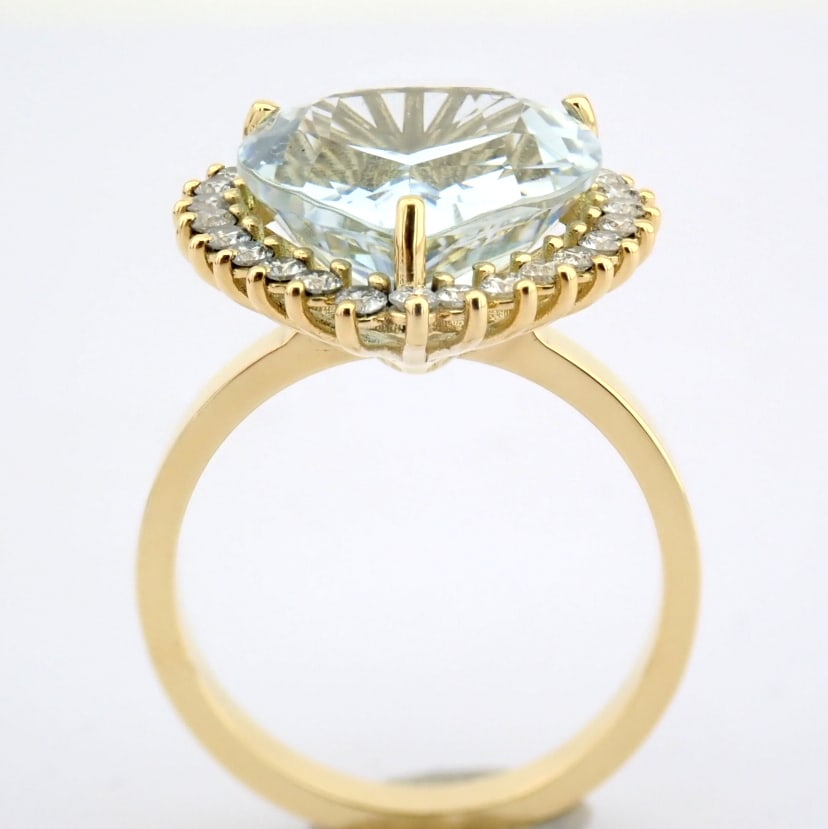 Natural Diamond 18K Yellow Gold Ring - 6