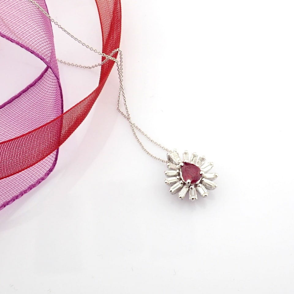Natural Diamond 18K White Gold Necklace - 2