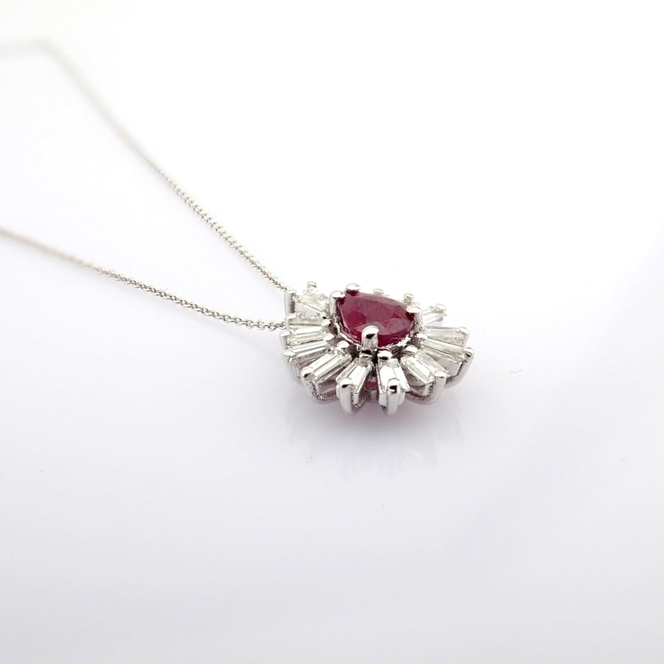 Natural Diamond 18K White Gold Necklace - 4