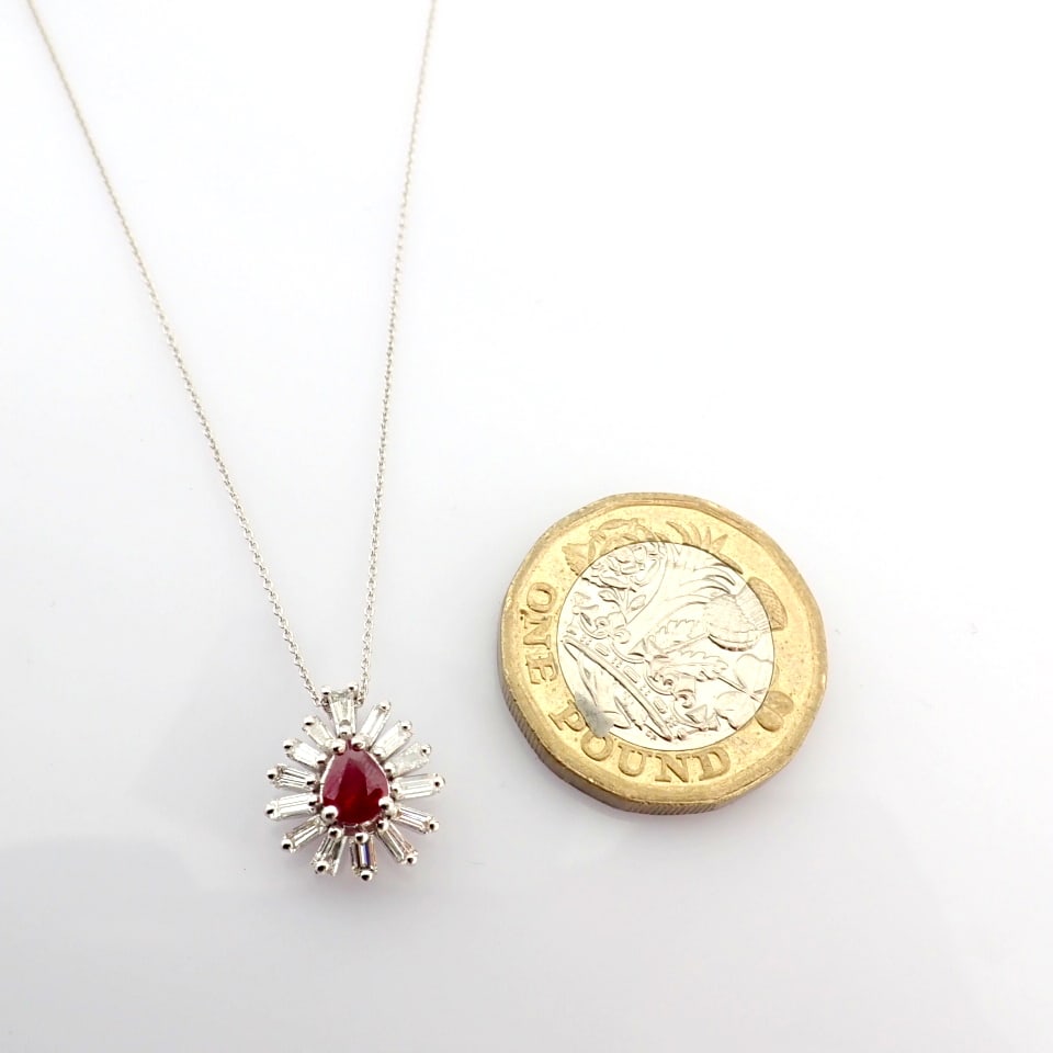 Natural Diamond 18K White Gold Necklace - 5