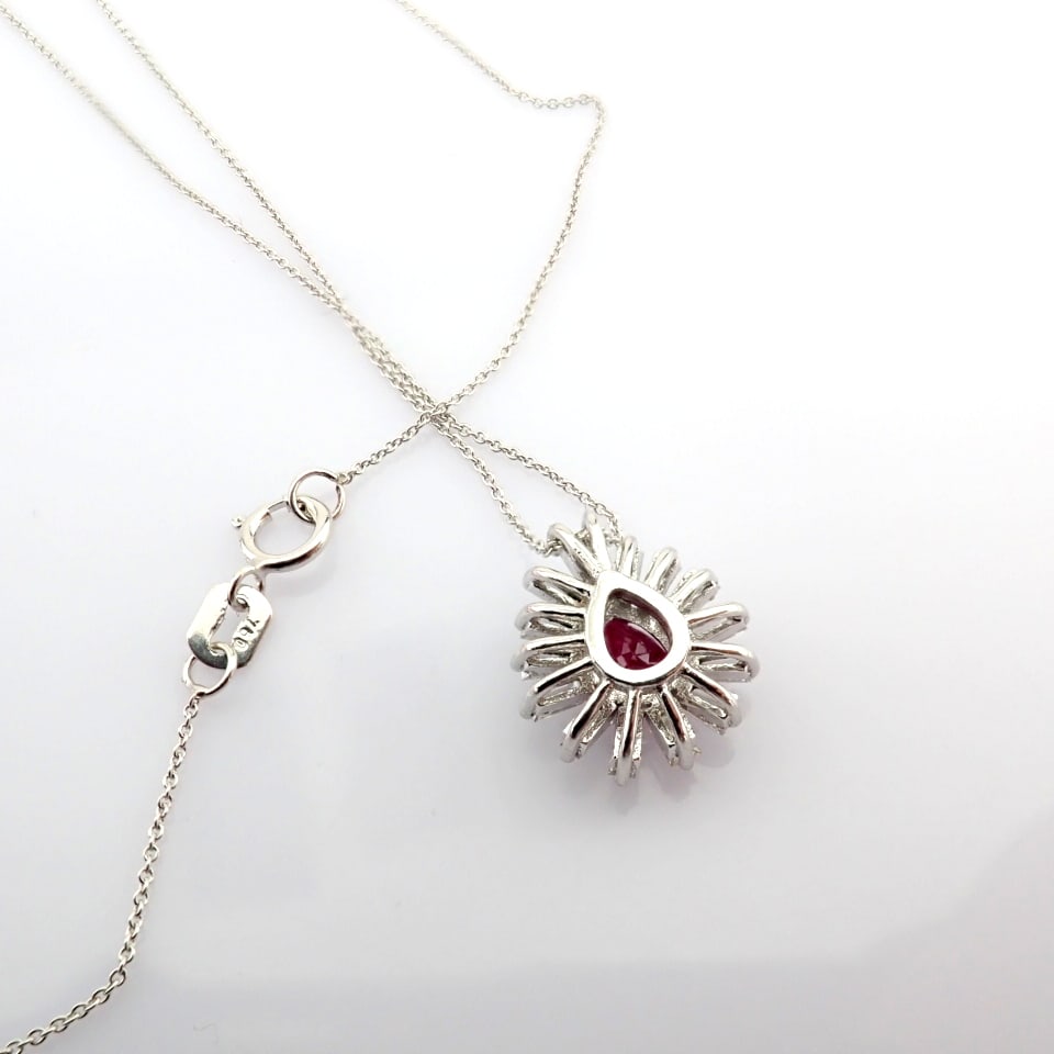 Natural Diamond 18K White Gold Necklace - 6