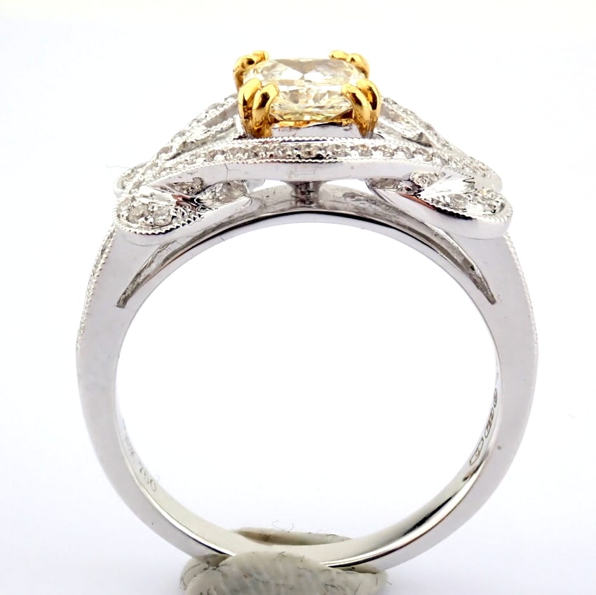 Natural Diamond 18K White Gold Ring - 6