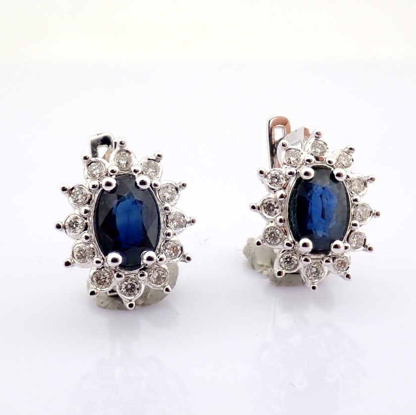 Natural Diamond 18K White Gold Earring - 2