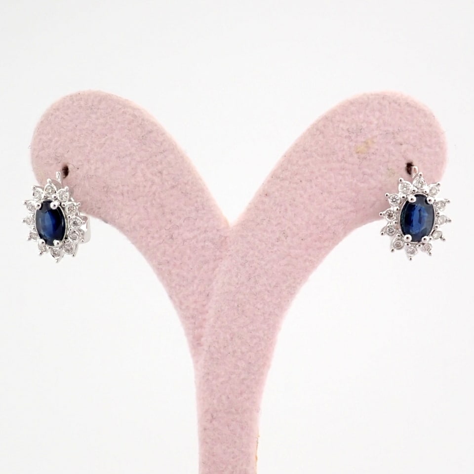 Natural Diamond 18K White Gold Earring - 4