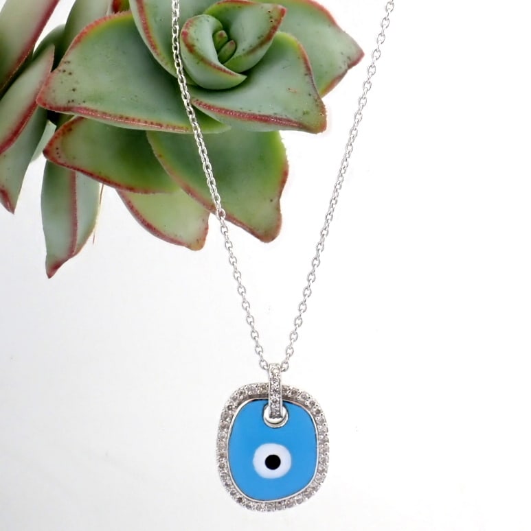 Natural Diamond 18K White Gold Necklace - 2