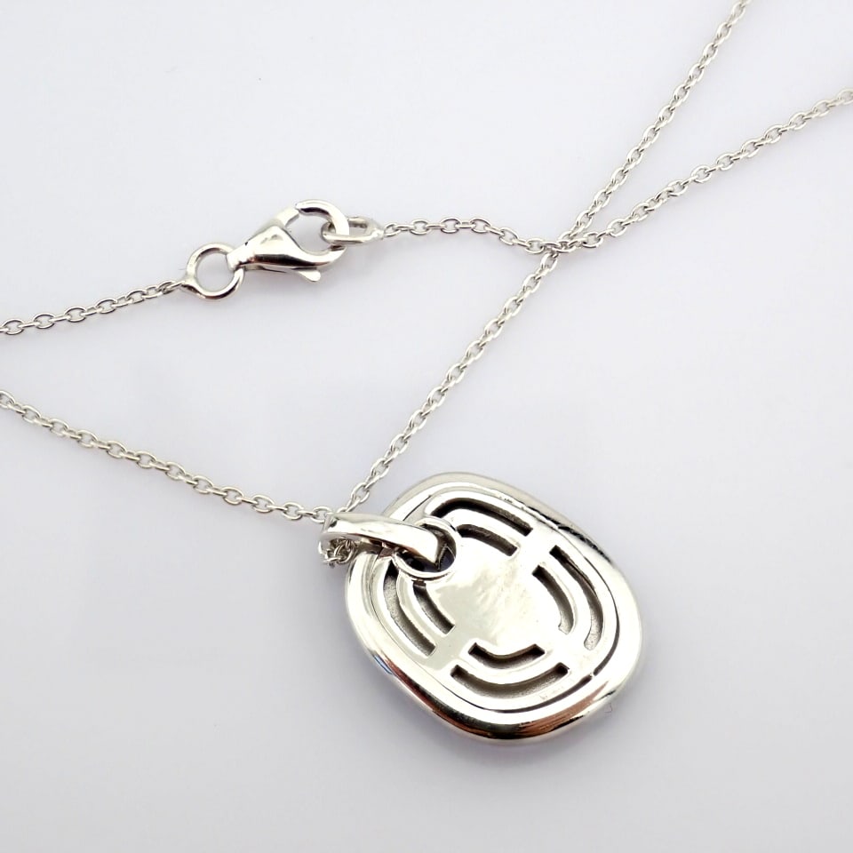 Natural Diamond 18K White Gold Necklace - 9