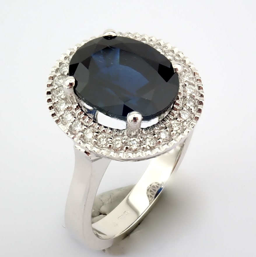 Natural Diamond 18K White Gold Ring - 3
