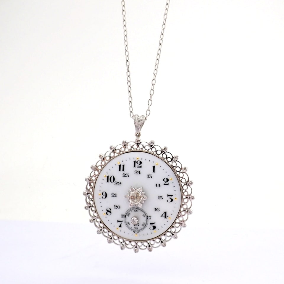 Natural Diamond 14K White Gold Necklace - 5