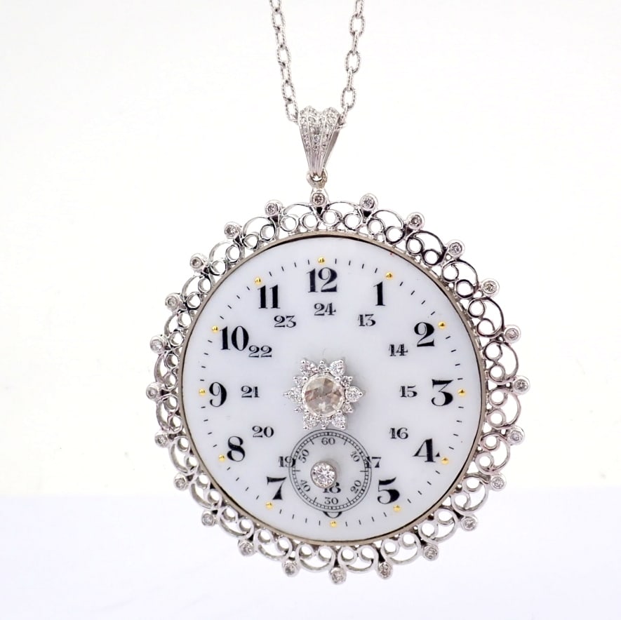 Natural Diamond 14K White Gold Necklace - 6