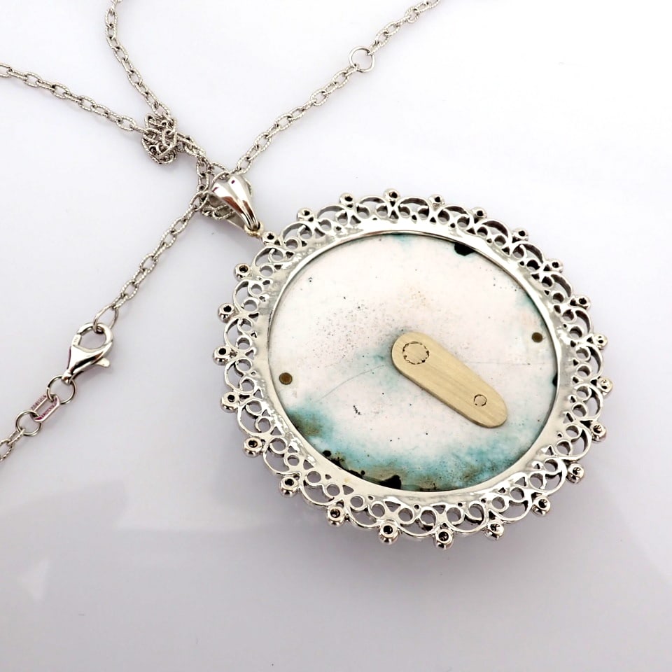 Natural Diamond 14K White Gold Necklace - 7