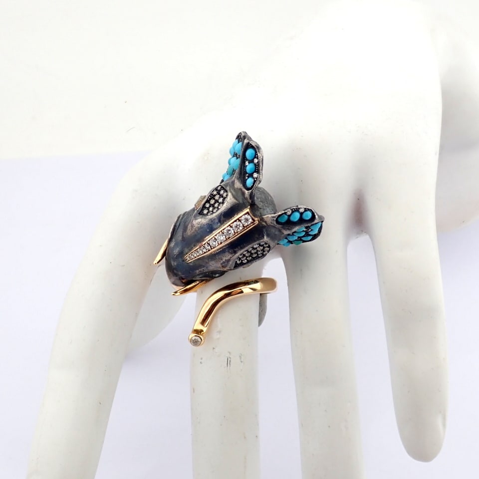 Natural Diamond 18K Yellow Gold Ring - 2