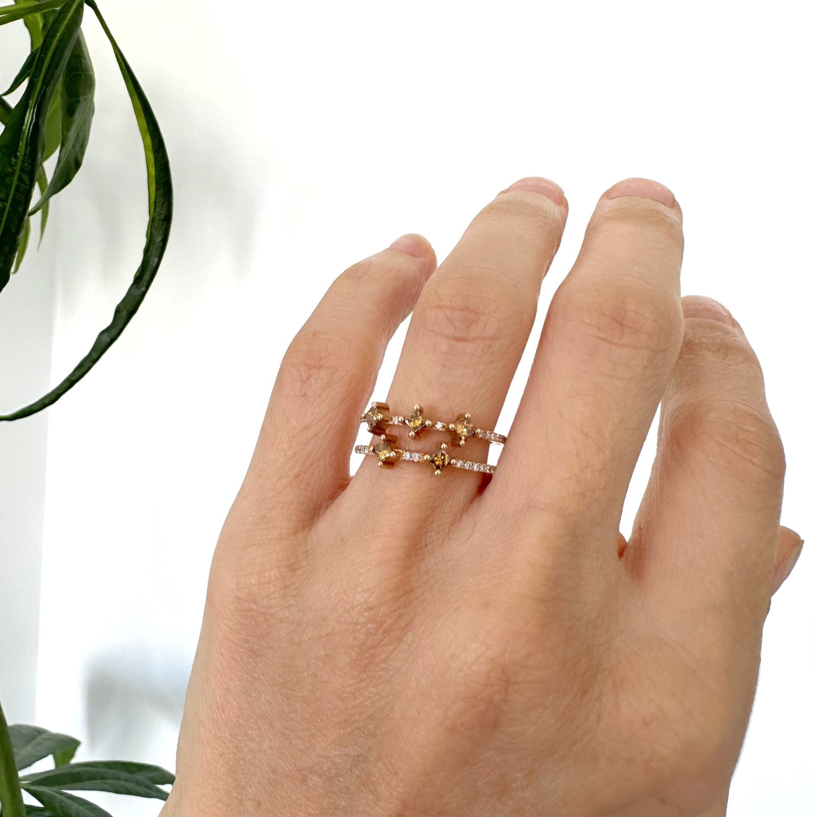 Natural Diamond 18K Rose/Pink Gold Ring - 3