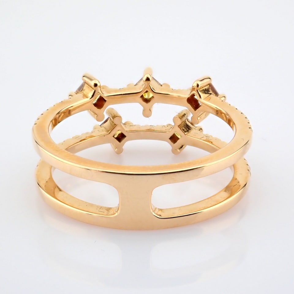 Natural Diamond 18K Rose/Pink Gold Ring - 6