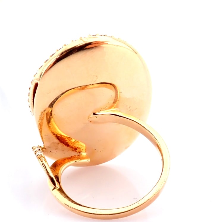Natural Diamond 18K Yellow Gold Ring - 7