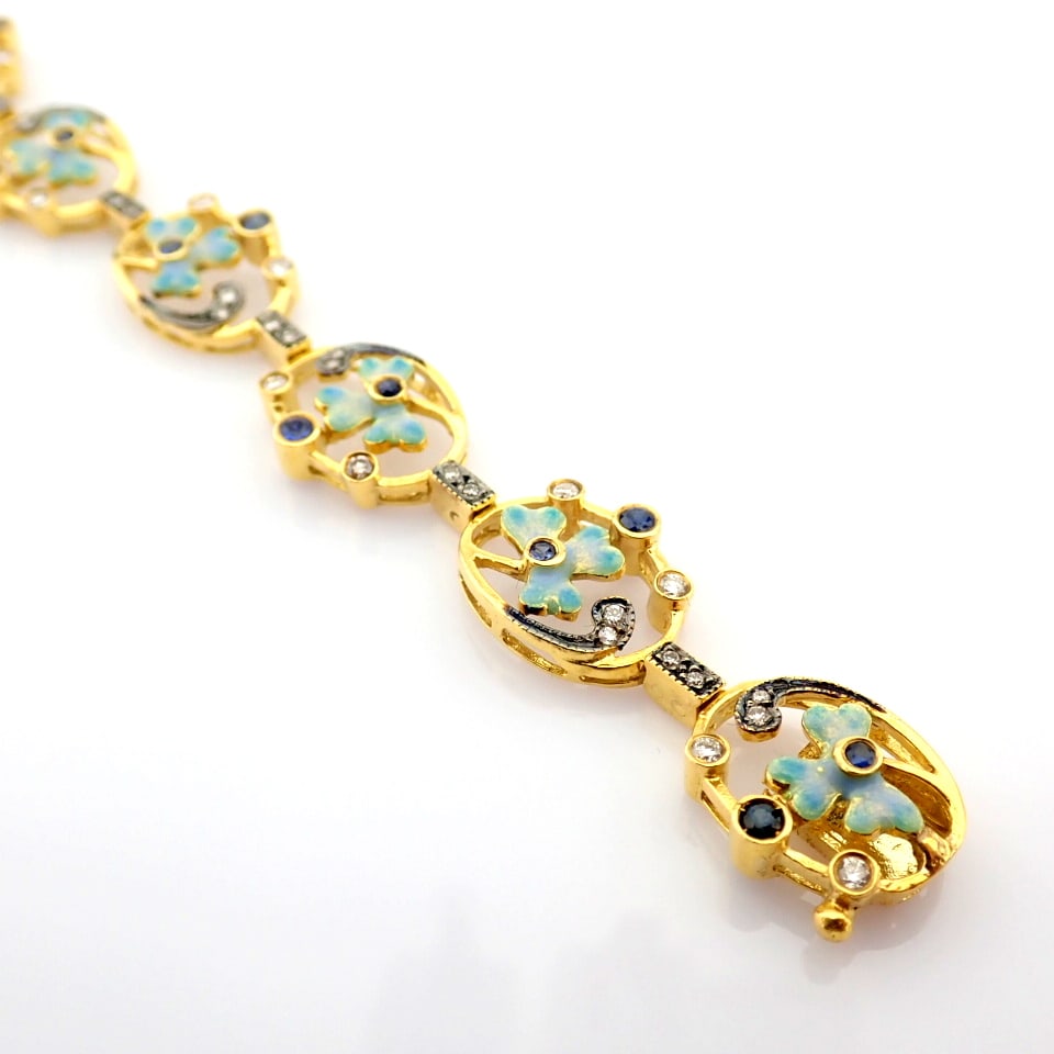 Natural Diamond 18K Yellow Gold Bracelet - 2