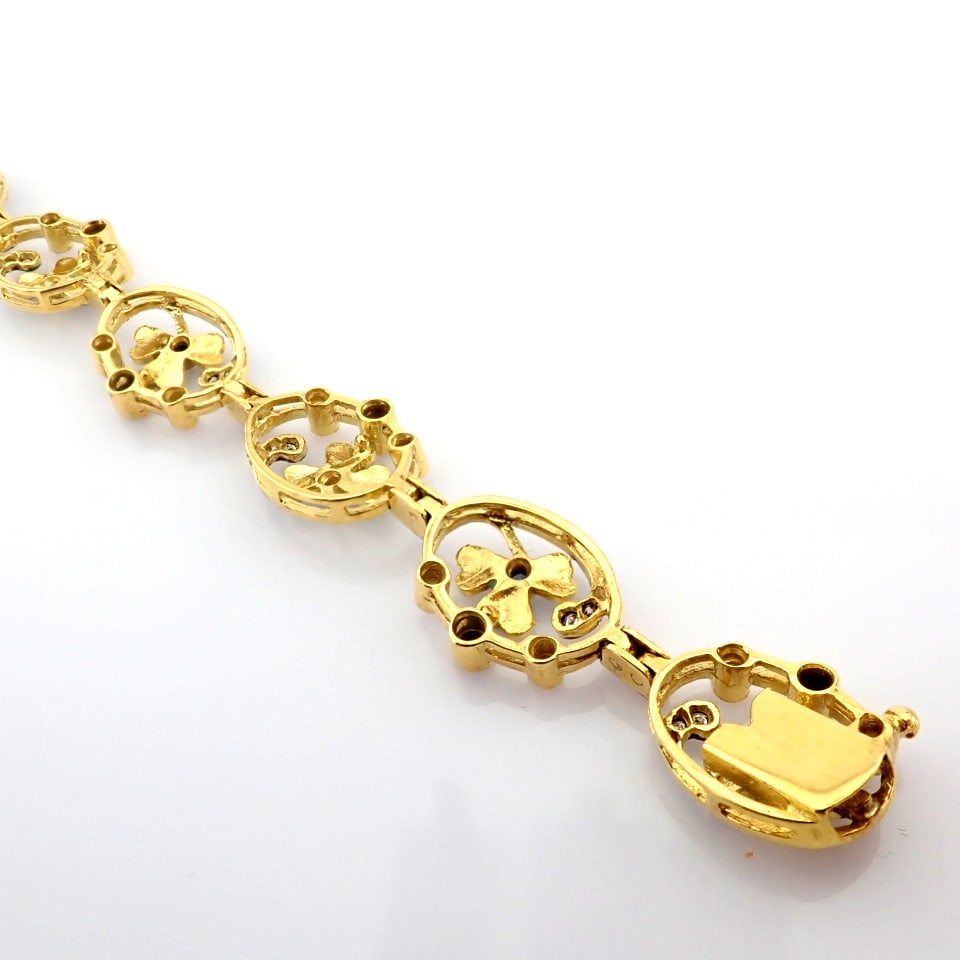 Natural Diamond 18K Yellow Gold Bracelet - 4