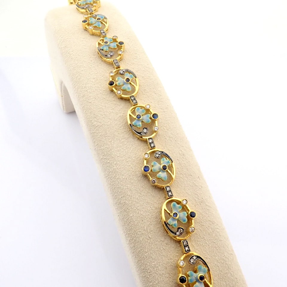 Natural Diamond 18K Yellow Gold Bracelet - 5