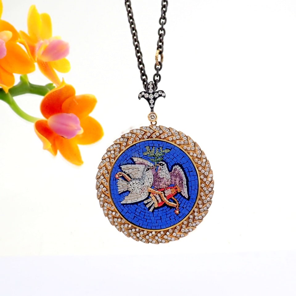 Natural Diamond 18K Rose/Pink Gold Necklace - 4