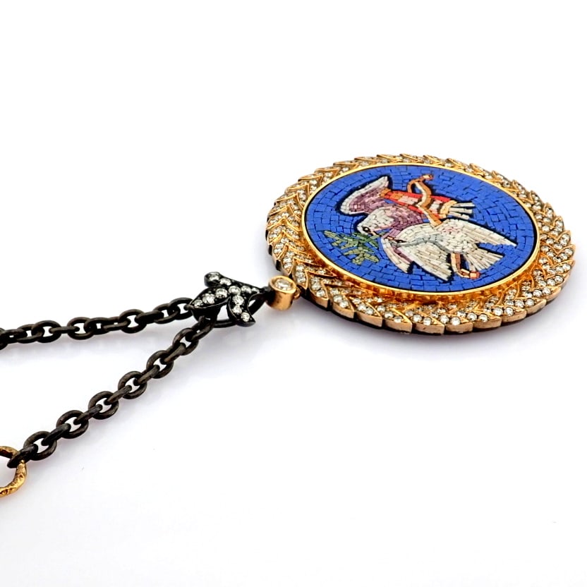 Natural Diamond 18K Rose/Pink Gold Necklace - 9