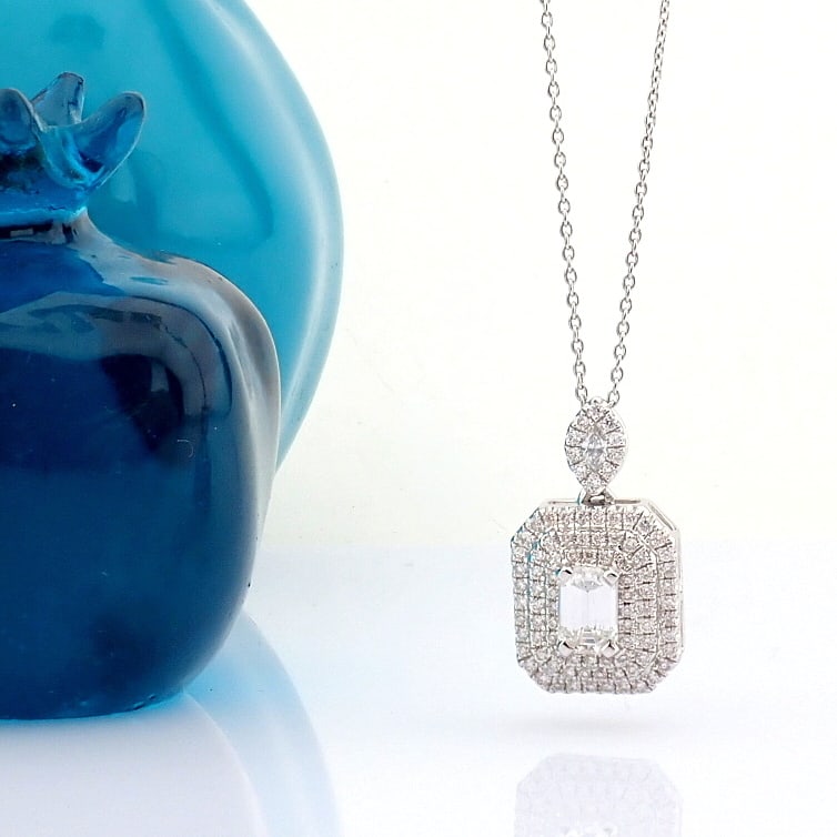 Natural Diamond 18K White Gold Necklace - 2