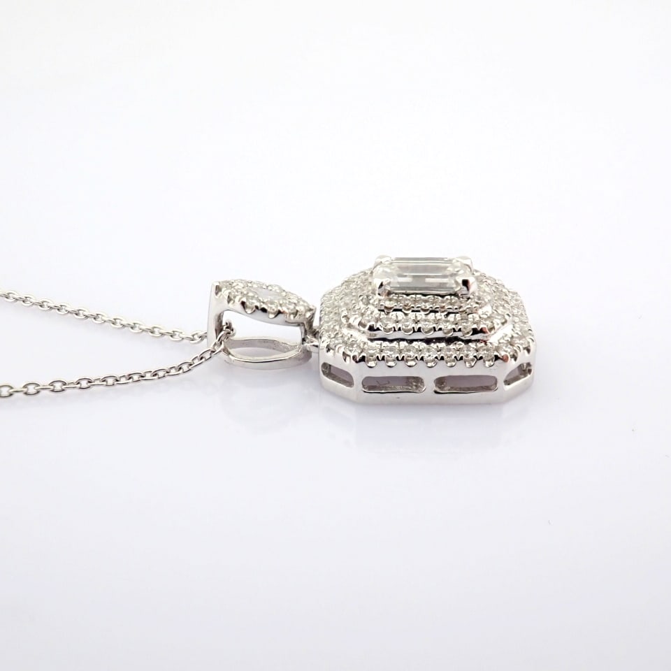 Natural Diamond 18K White Gold Necklace - 5