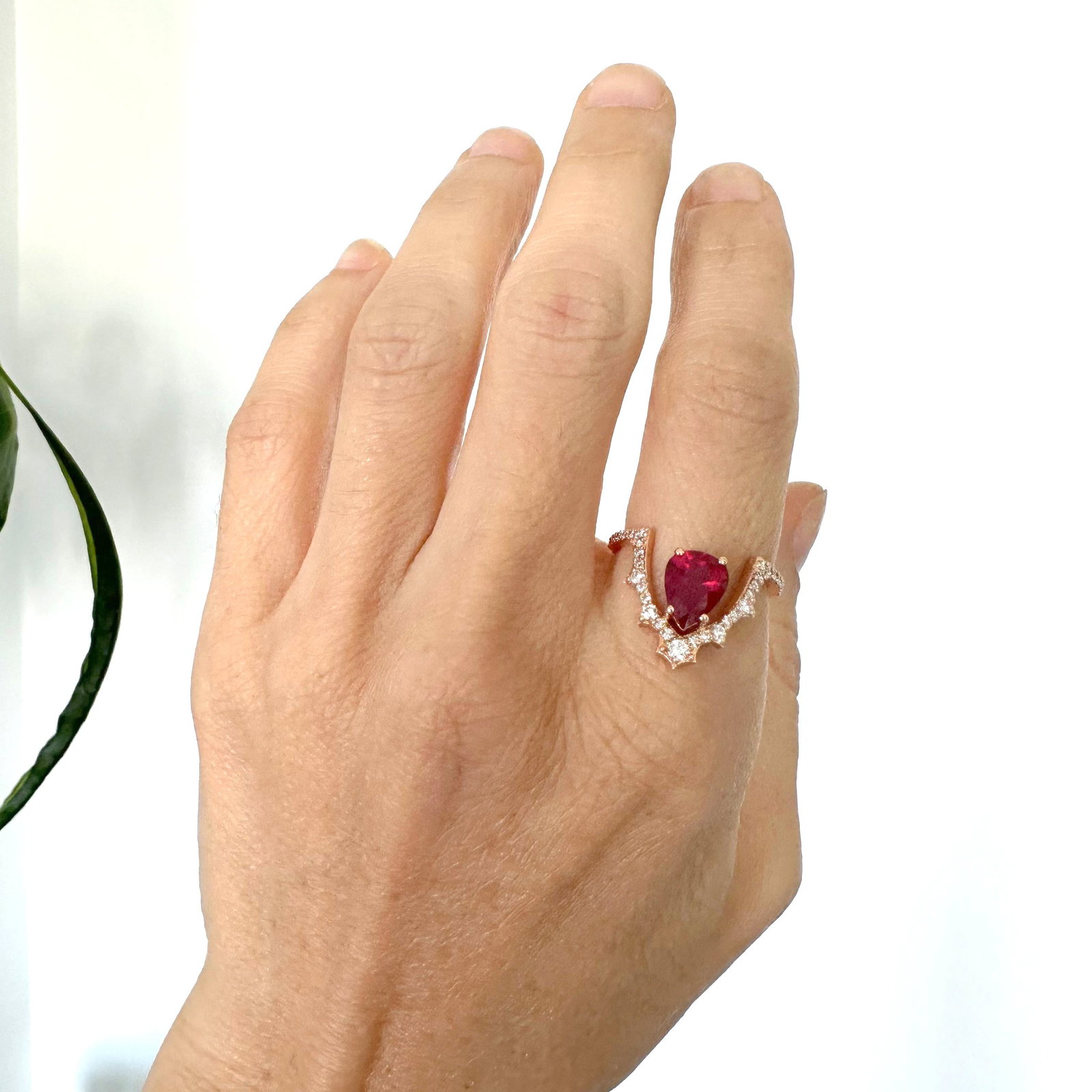 Natural Diamond 18K Rose/Pink Gold Ring - 3