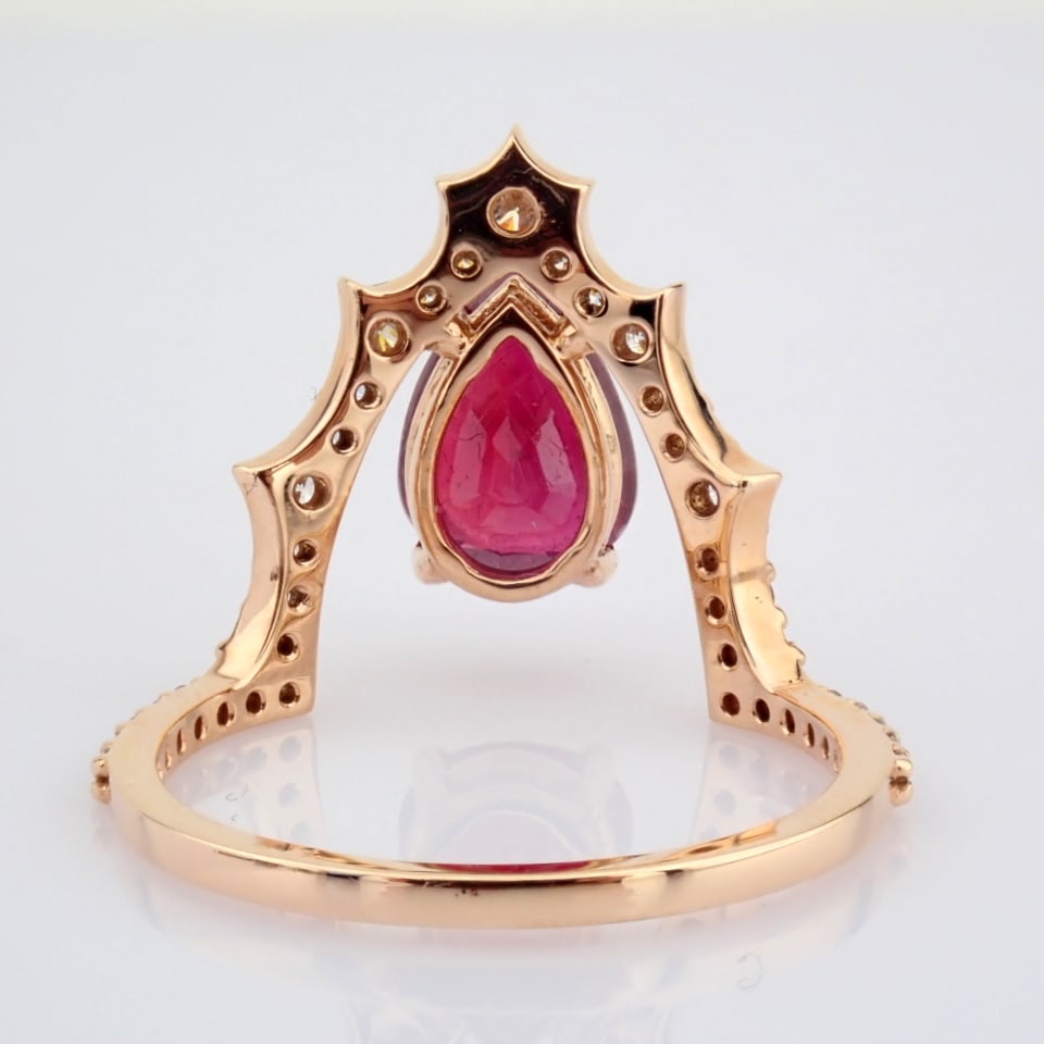 Natural Diamond 18K Rose/Pink Gold Ring - 5