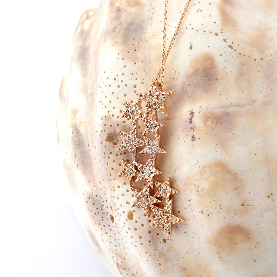 Natural Diamond 18K Rose/Pink Gold Necklace - 2
