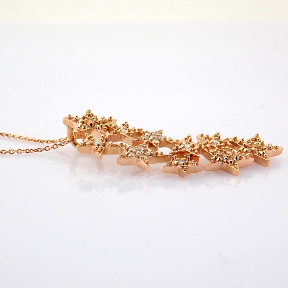 Natural Diamond 18K Rose/Pink Gold Necklace - 4