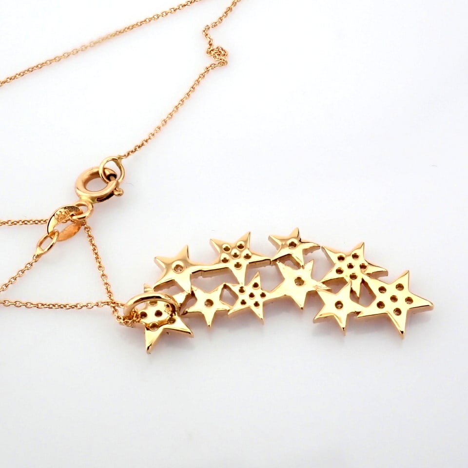 Natural Diamond 18K Rose/Pink Gold Necklace - 5