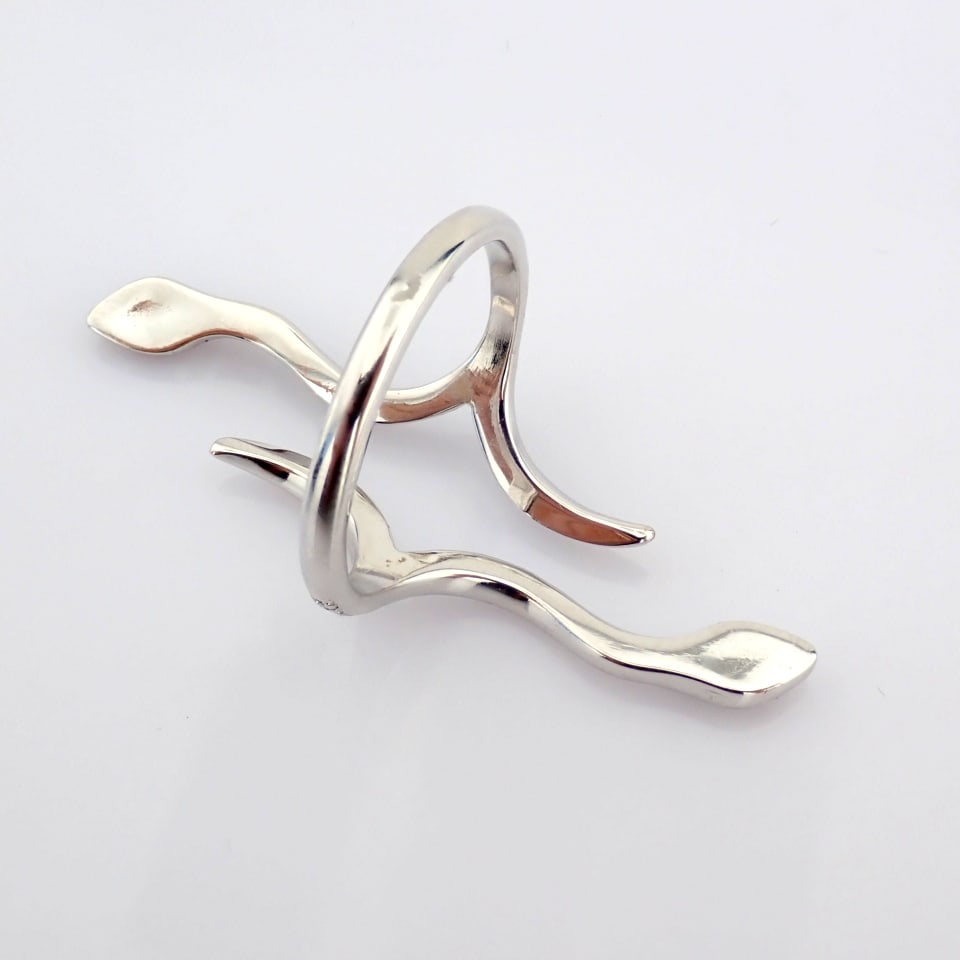 Natural Diamond 18K White Gold Ring - 5