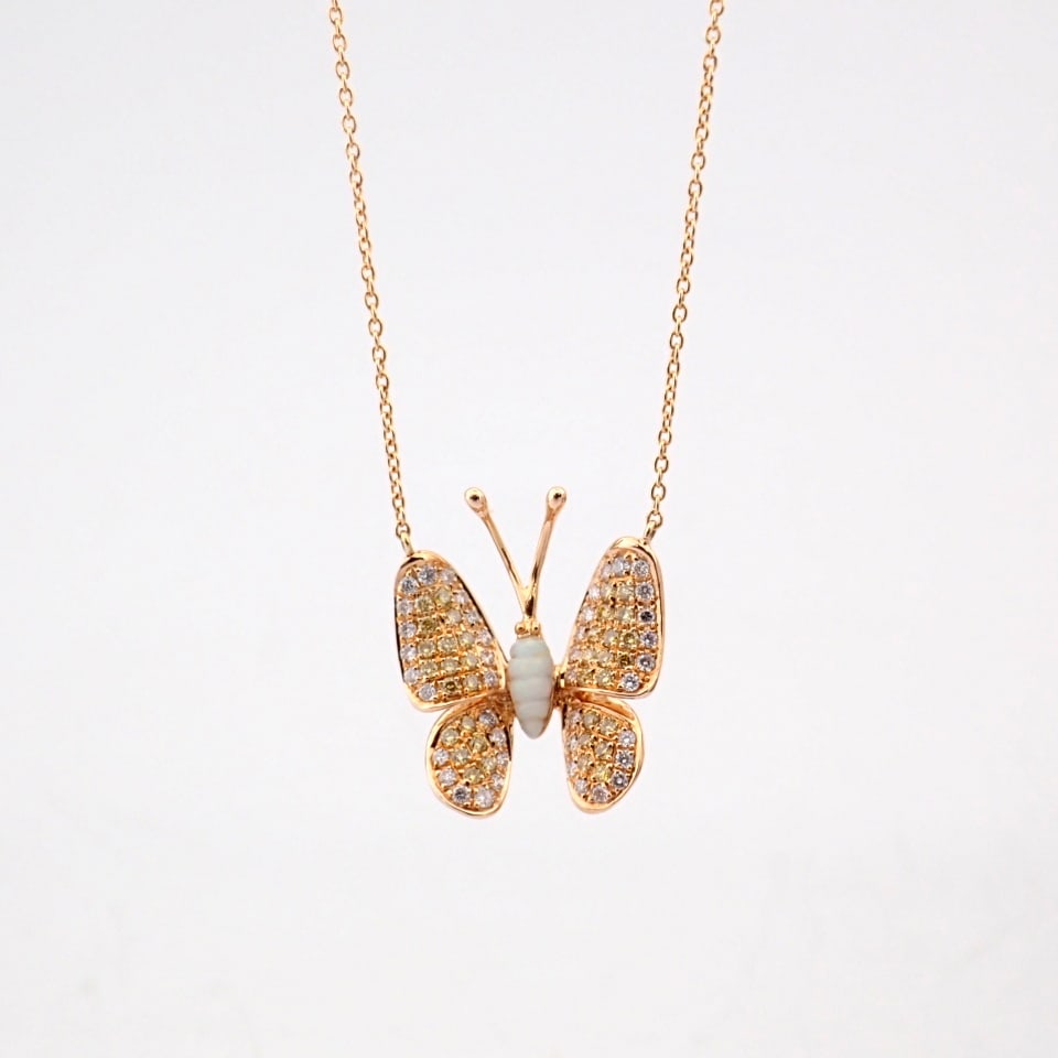 Natural Diamond 18K Rose/Pink Gold Necklace - 2