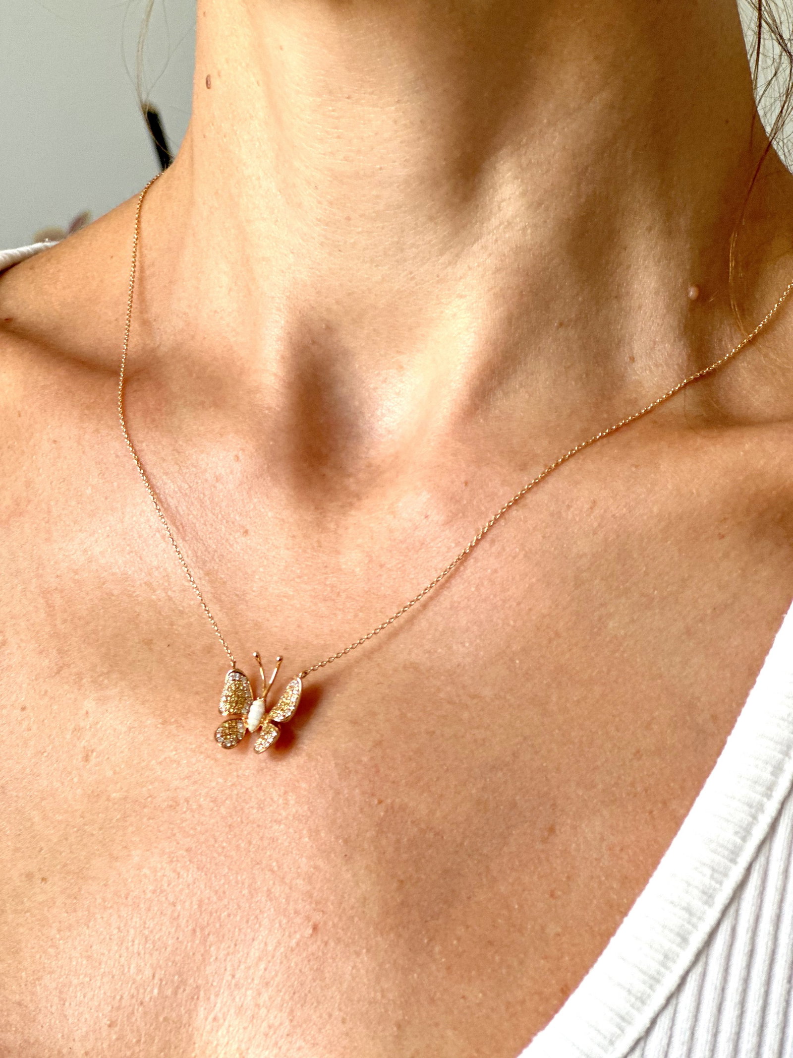 Natural Diamond 18K Rose/Pink Gold Necklace - 3