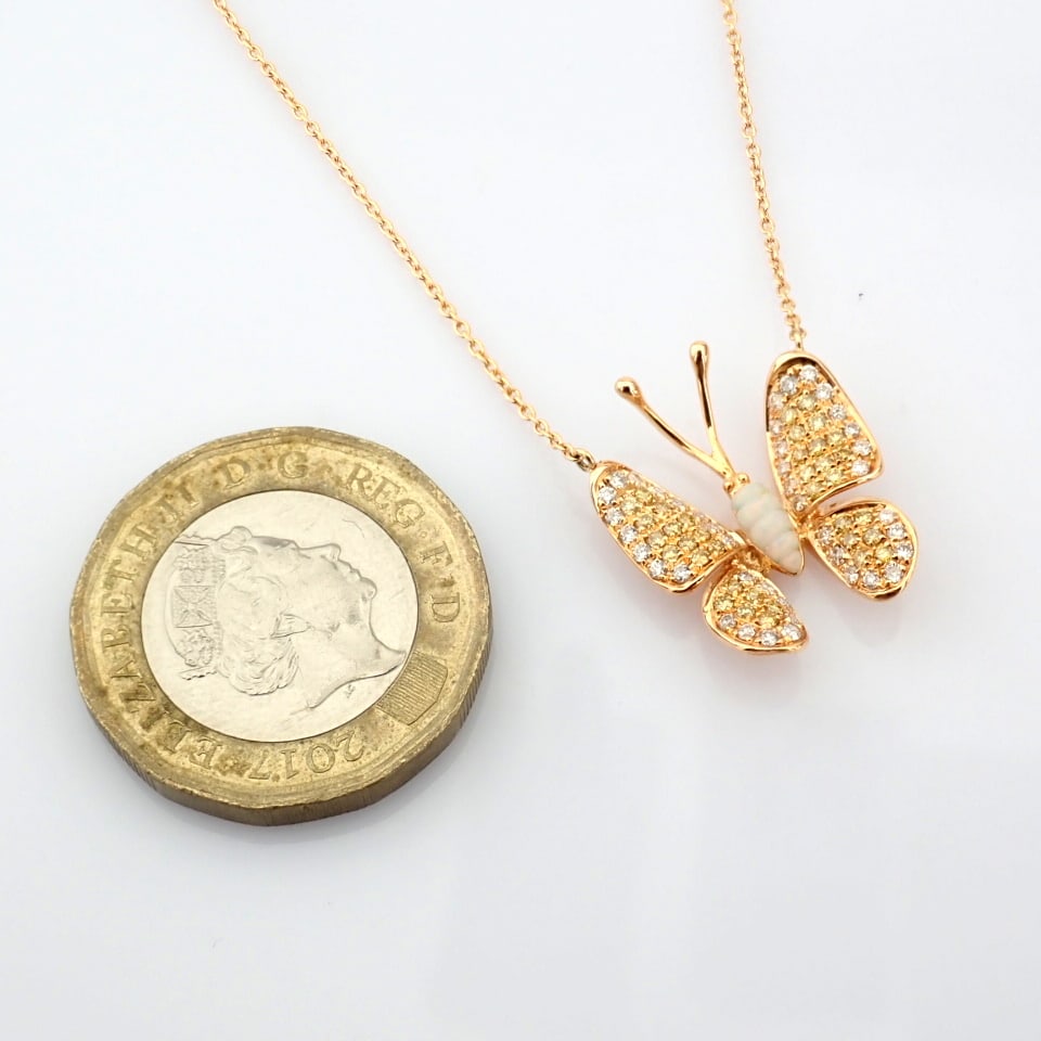 Natural Diamond 18K Rose/Pink Gold Necklace - 4