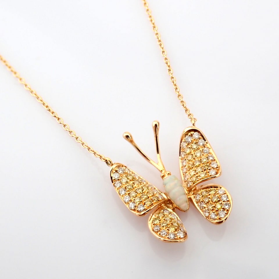 Natural Diamond 18K Rose/Pink Gold Necklace - 7