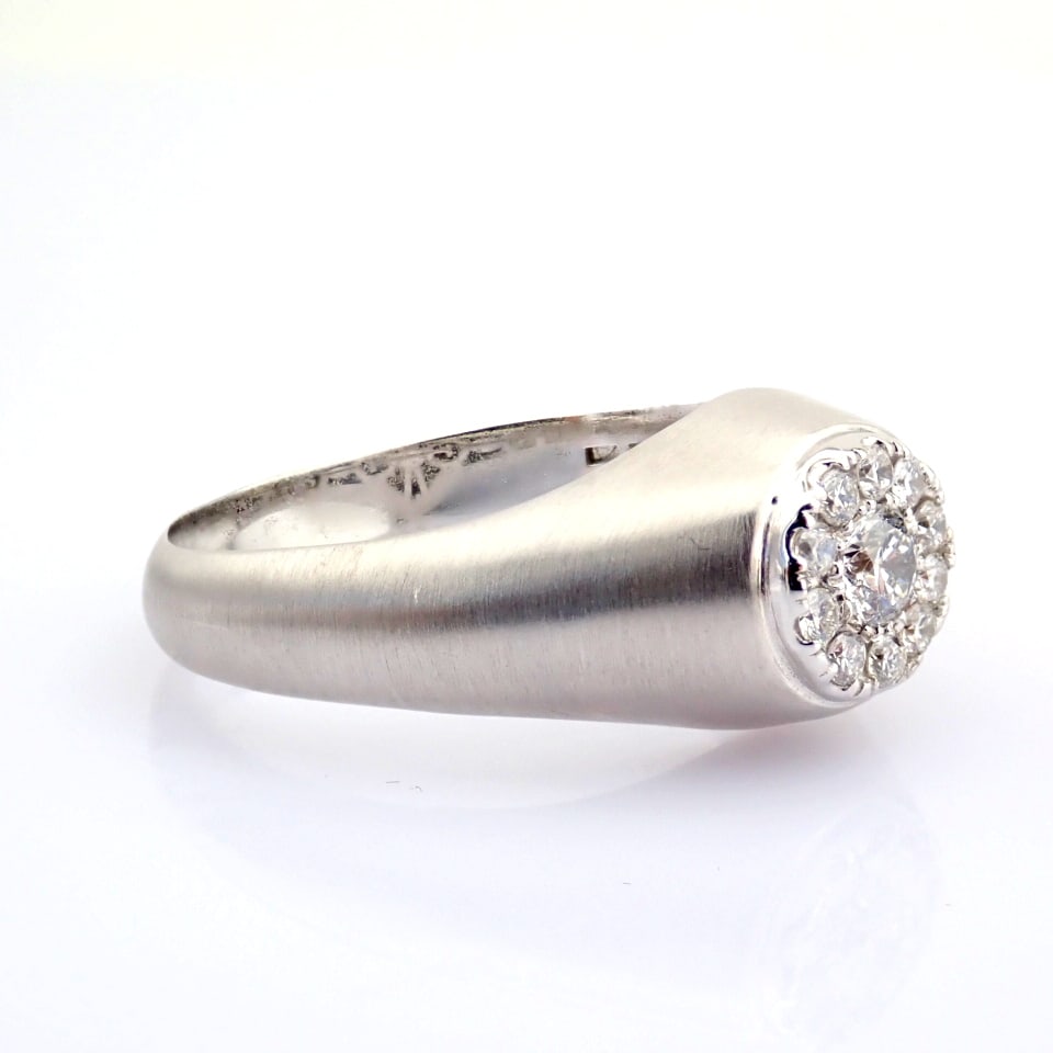 Natural Diamond 18K White Gold Ring - 3