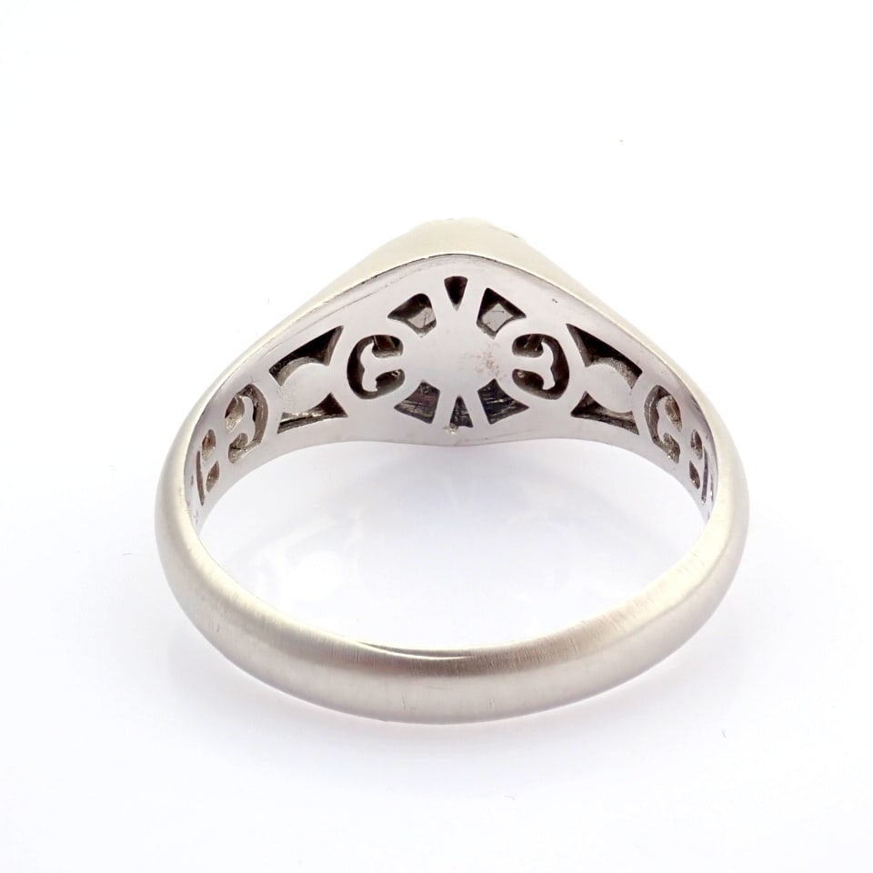 Natural Diamond 18K White Gold Ring - 6