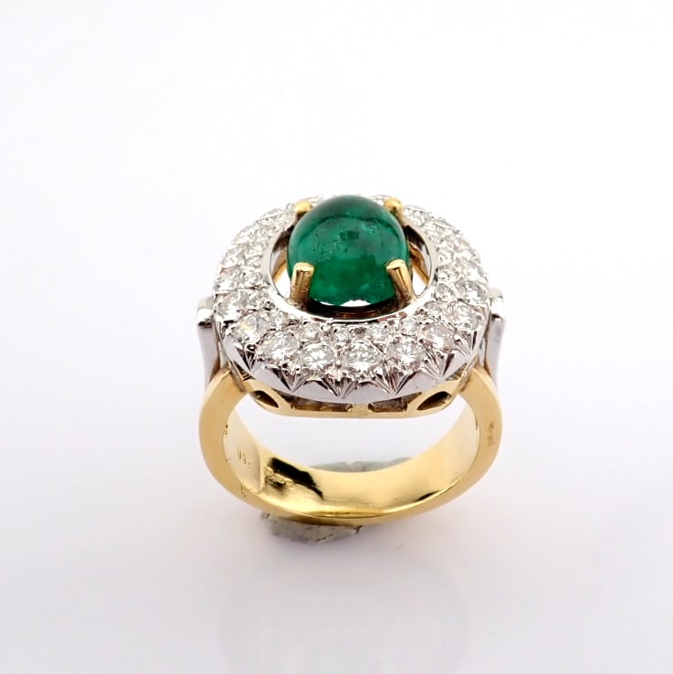 Natural Diamond 18K Yellow Gold Ring - 10