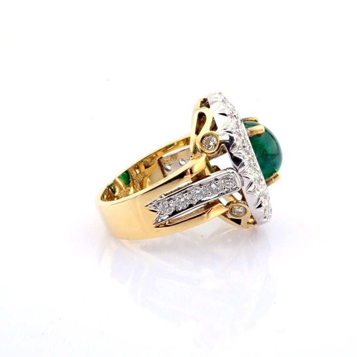 Natural Diamond 18K Yellow Gold Ring - 7