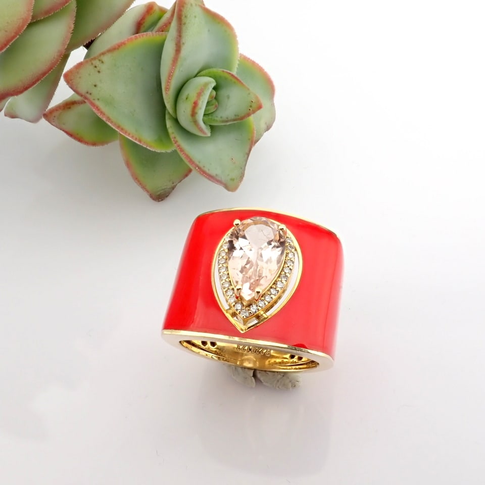 Natural Diamond 14K Yellow Gold Ring - 4