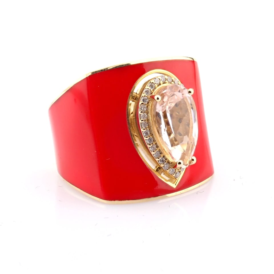 Natural Diamond 14K Yellow Gold Ring - 9