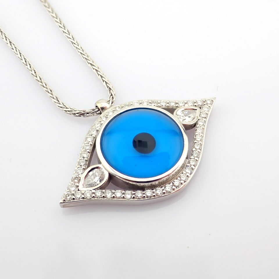 Natural Diamond 14K White Gold Necklace - 5