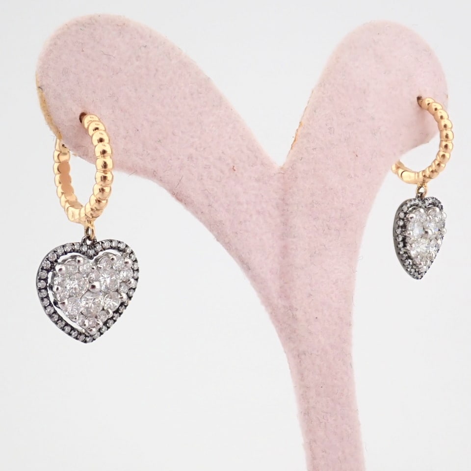 Natural Diamond 18K Yellow & White Gold Earring - 10