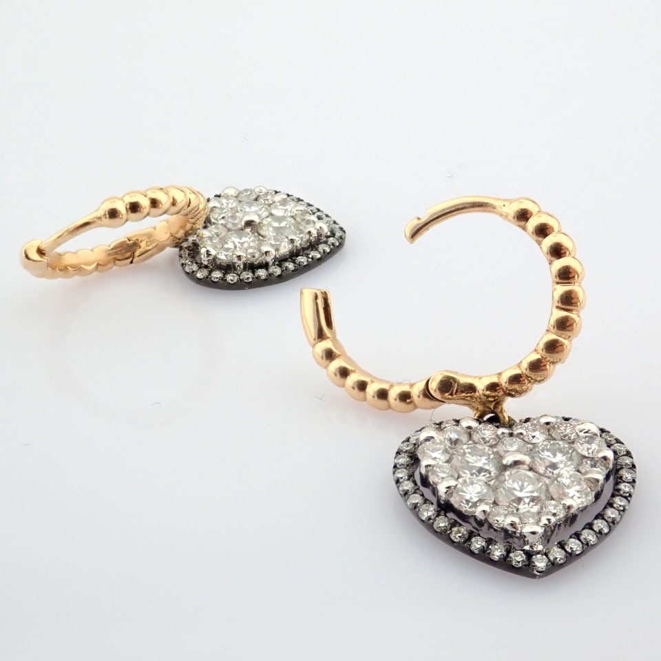 Natural Diamond 18K Yellow & White Gold Earring - 5