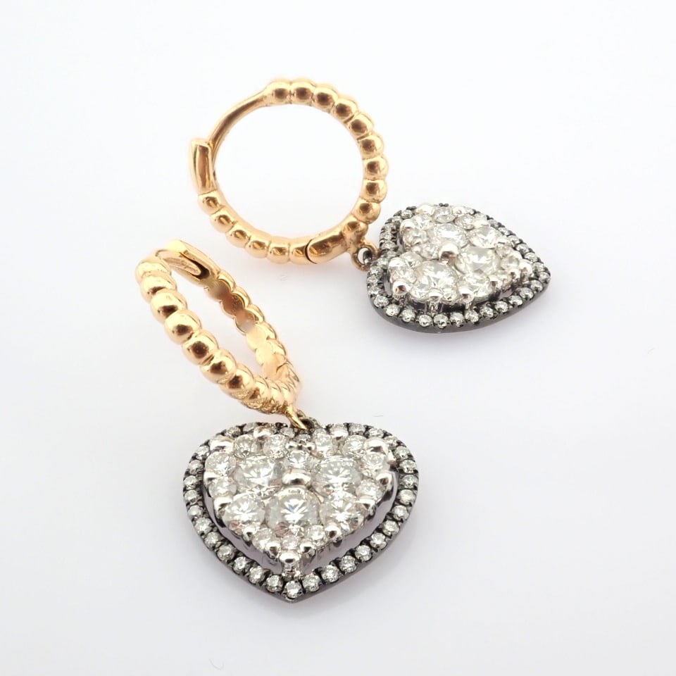 Natural Diamond 18K Yellow & White Gold Earring - 7