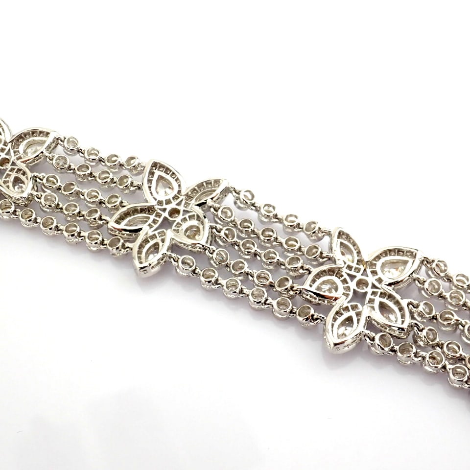 Natural Diamond 18K White Gold Bracelet - 2