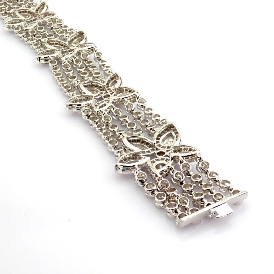 Natural Diamond 18K White Gold Bracelet - 5