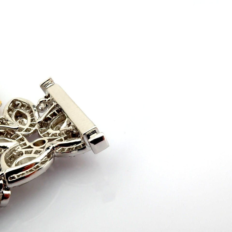 Natural Diamond 18K White Gold Bracelet - 6