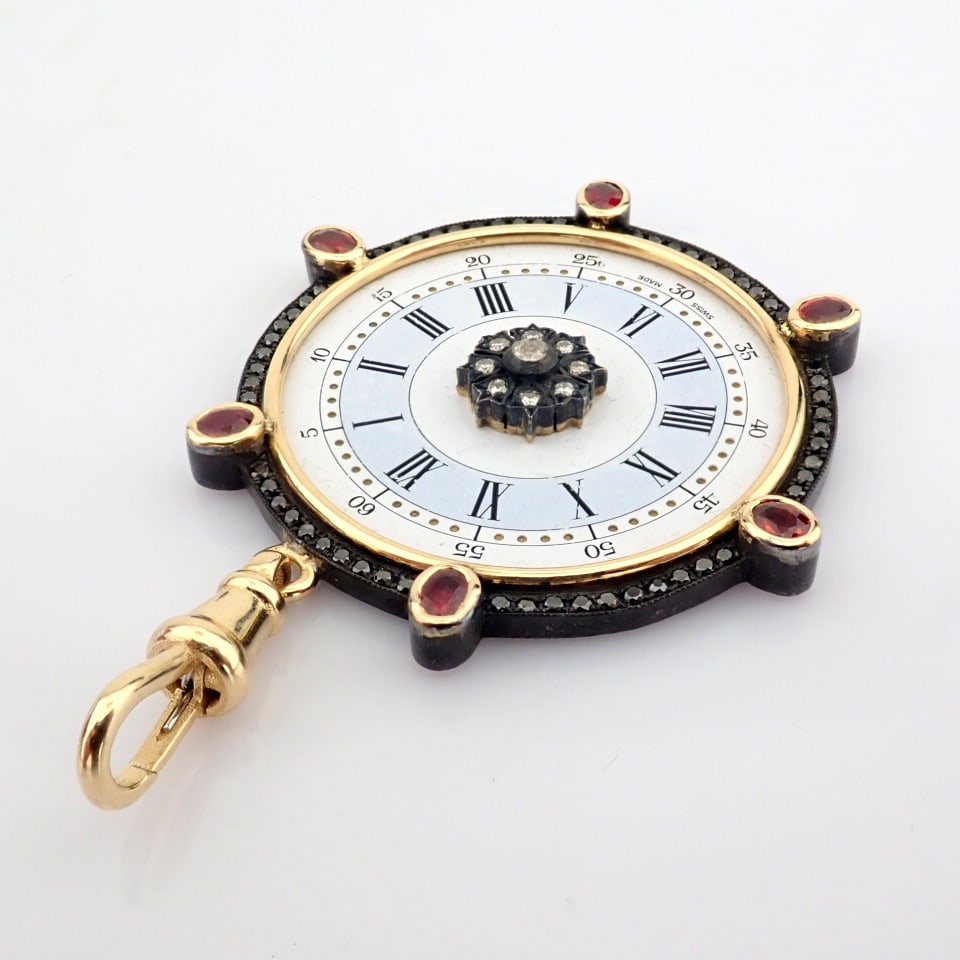 Natural Diamond 14K Yellow Gold Pendant - 5