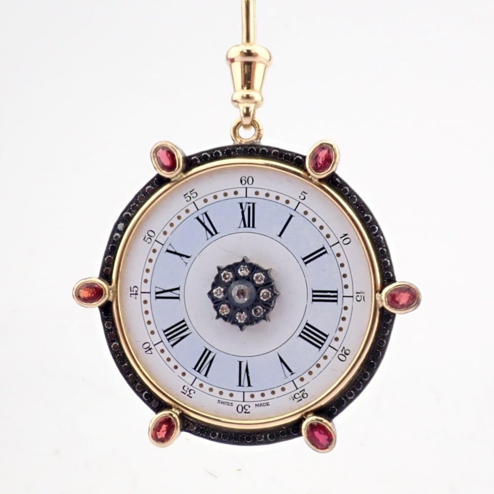 Natural Diamond 14K Yellow Gold Pendant - 6